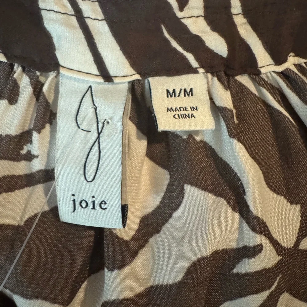 Joie Zebra Print Sleeveless Blouse Size Medium